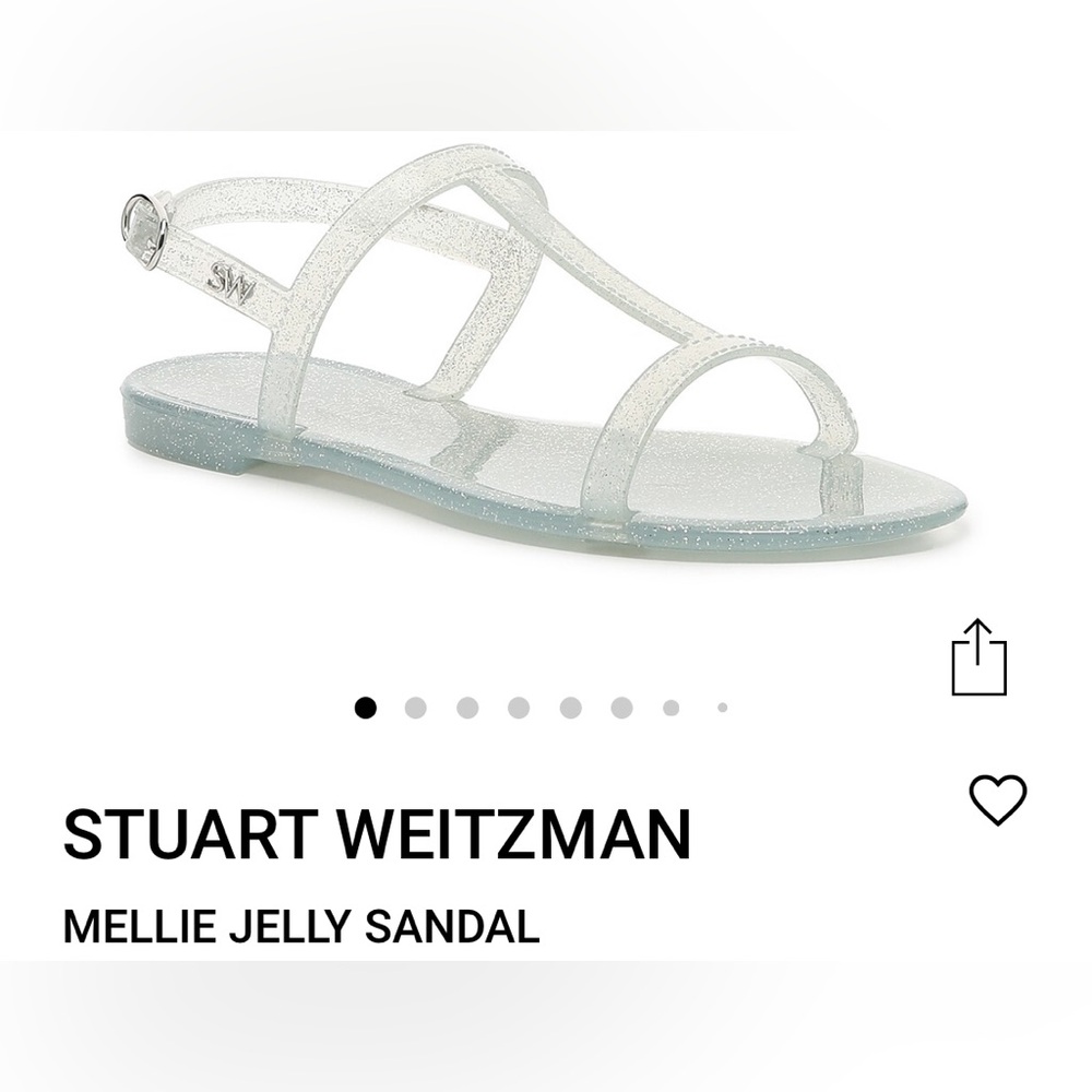Stuart Weitzman Mellie Jellie Glitter Sandal Sz 6